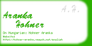 aranka hohner business card